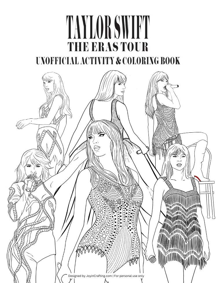 Taylor swift the eras tour coloring and activity printables unofficial