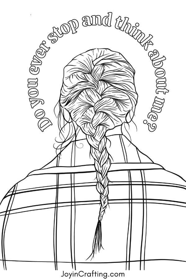 Printable taylor swift coloring page