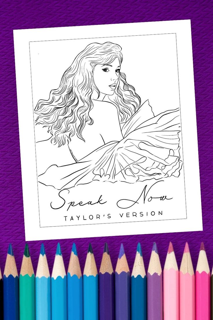 Speak now taylors version coloring page coloring pages taylor swift drawing bear tattoo