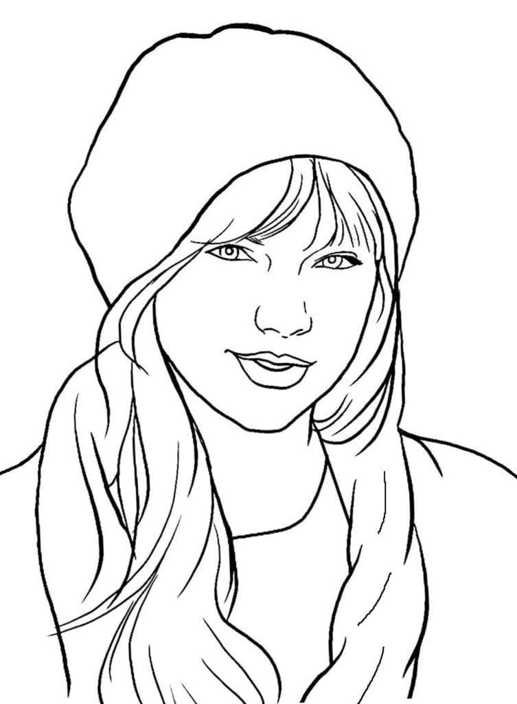 Taylor swift drawing coloring page