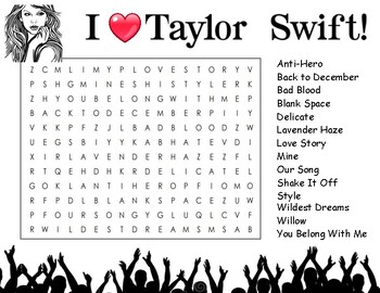 Taylor swift word search swiftie zentangle coloring page by ejjaidalis deli