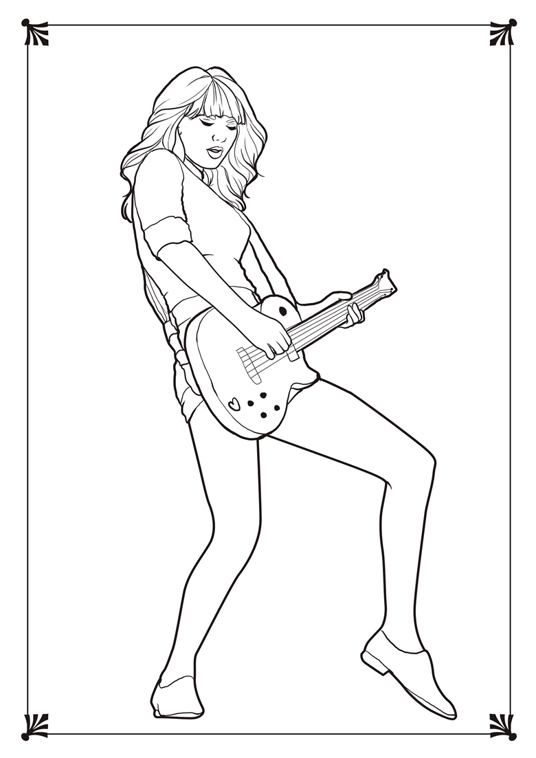 Red taylor swift coloring pages