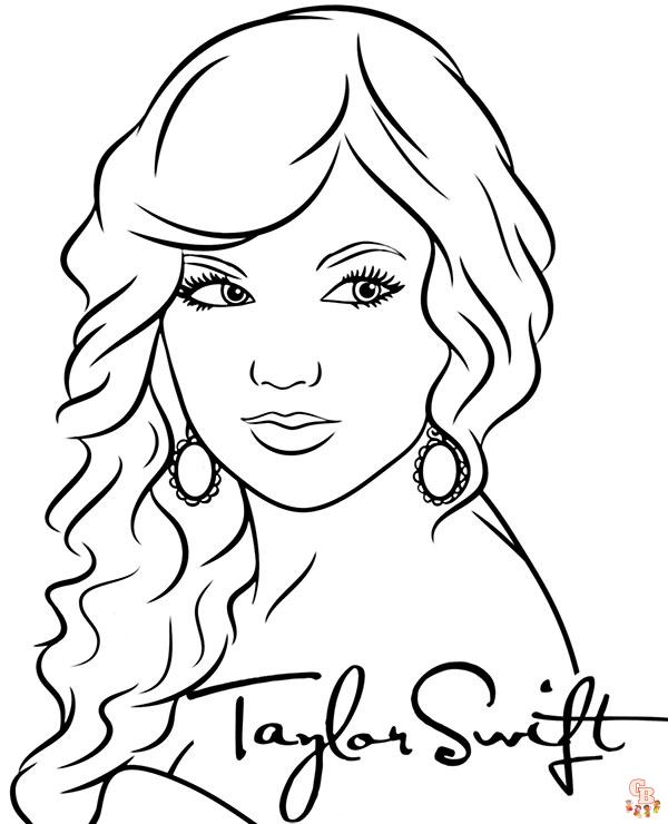 Printable taylor swift coloring pages free for kids and adults