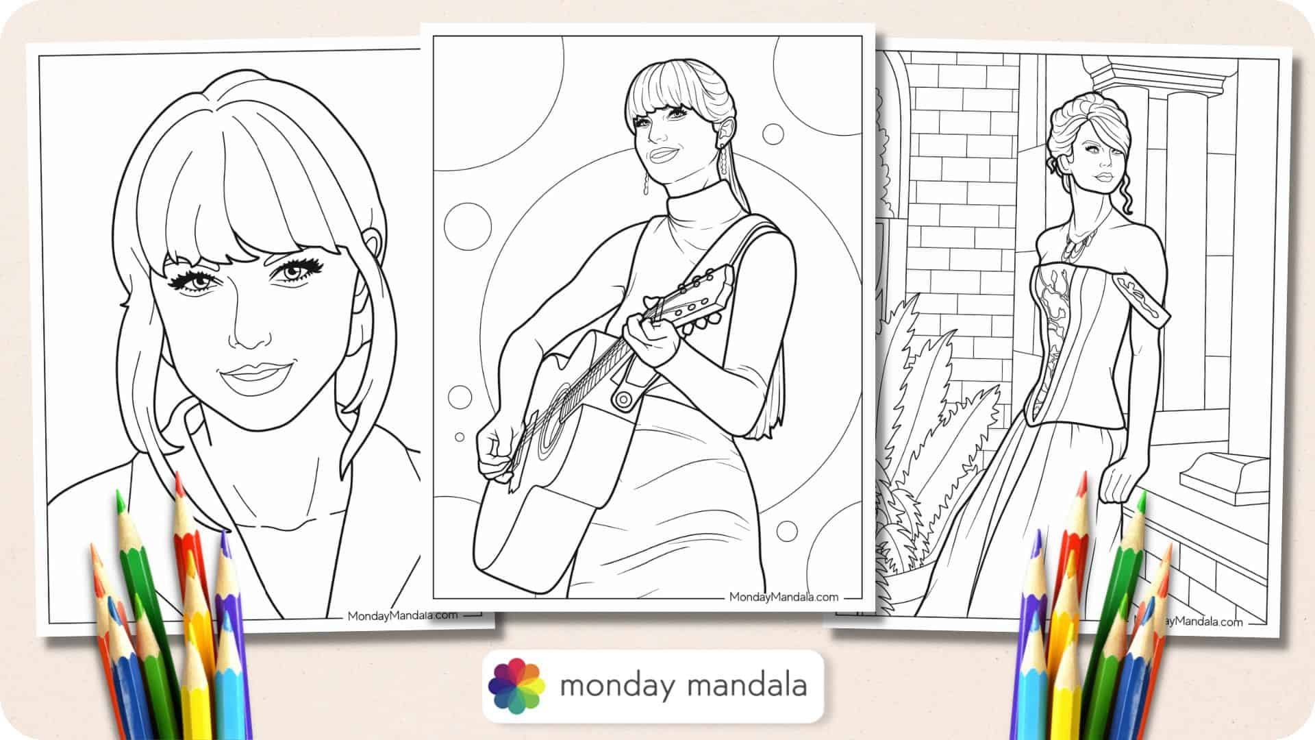 I illustrated taylor swift coloring pages that are free to printdownload please be gentle ð rtaylorswift