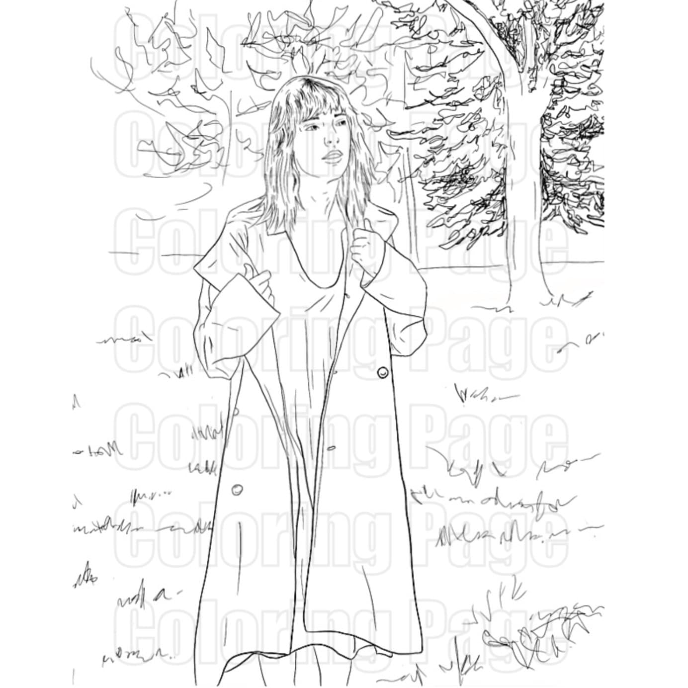 Taylor swift coloring page folklore