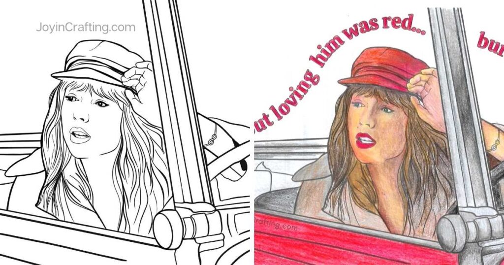 Printable taylor swift coloring page