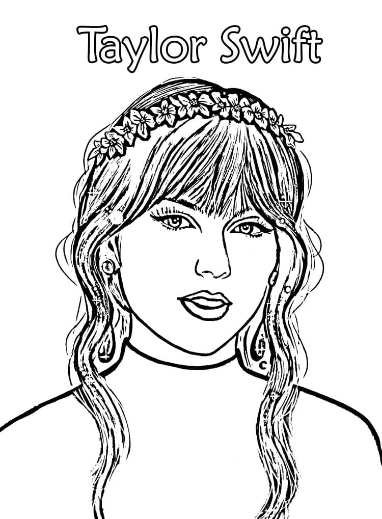 Taylor swift face coloring page