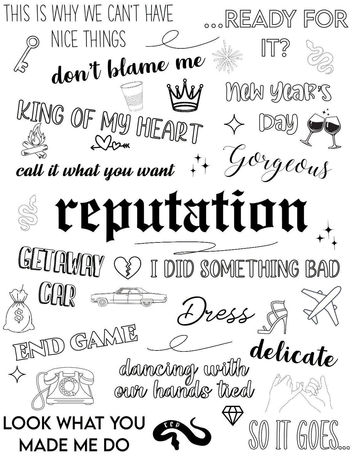 Digital taylor swift colouring book