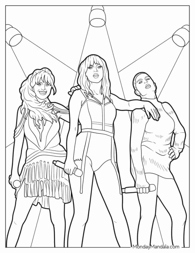 Taylor swift coloring pages free pdf printables