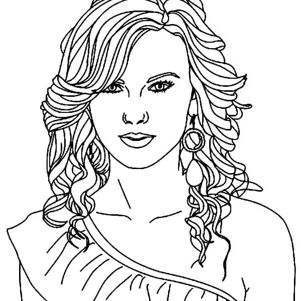 Glamorous taylor swift coloring page