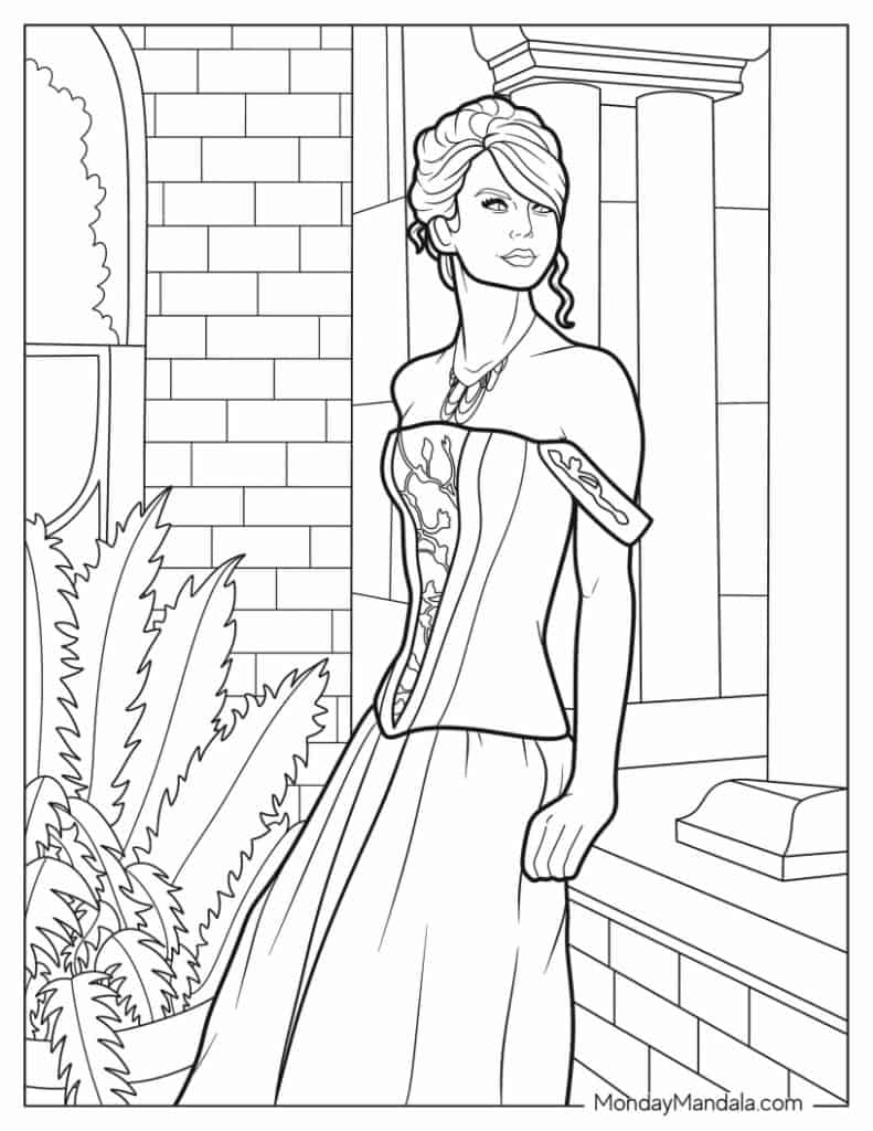 Taylor swift coloring pages free pdf printables