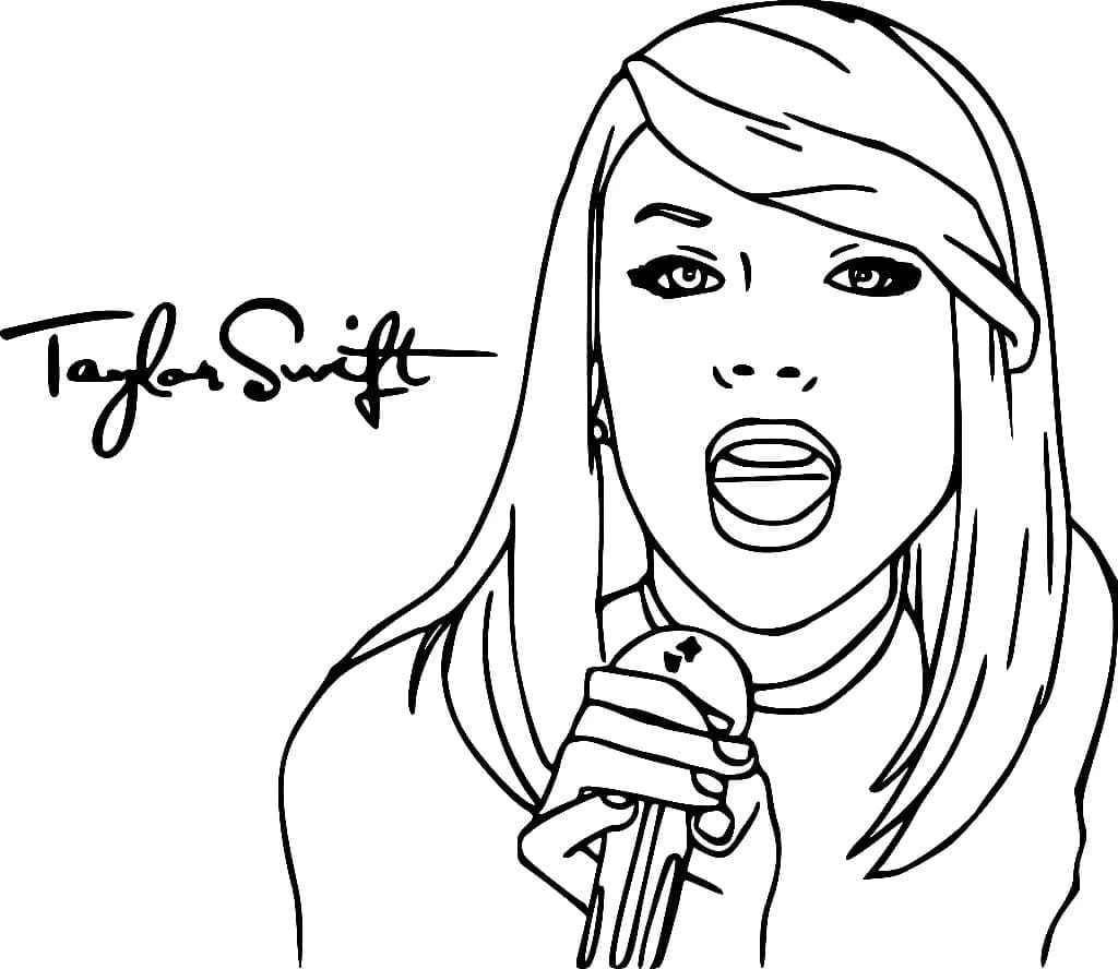 Singing taylor swift coloring page