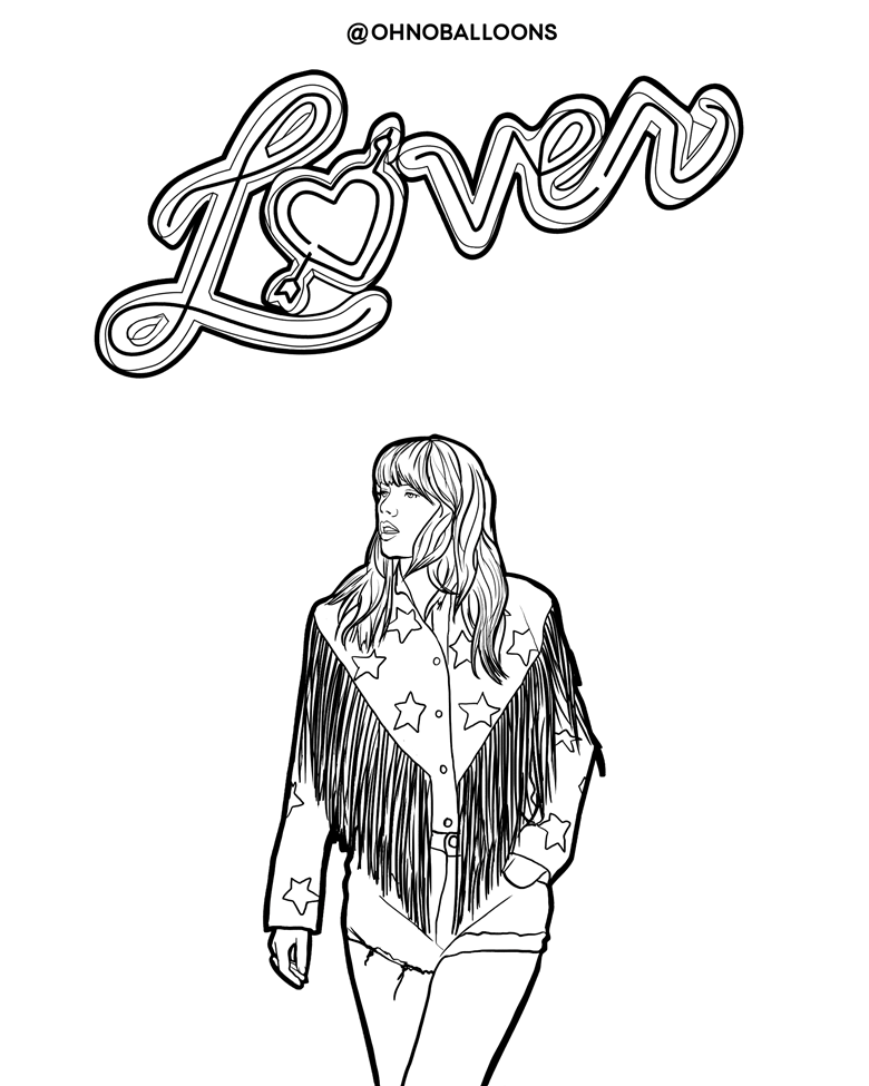 Lover taylor swift coloring pages