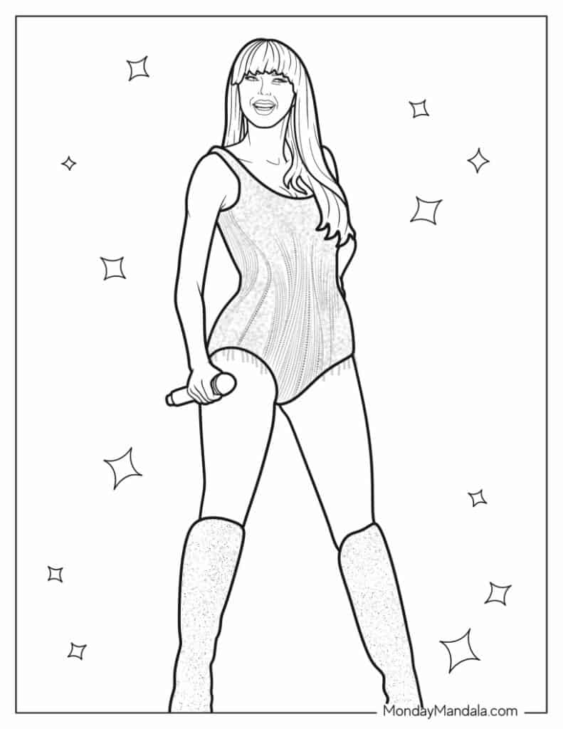 Taylor swift coloring pages free pdf printables