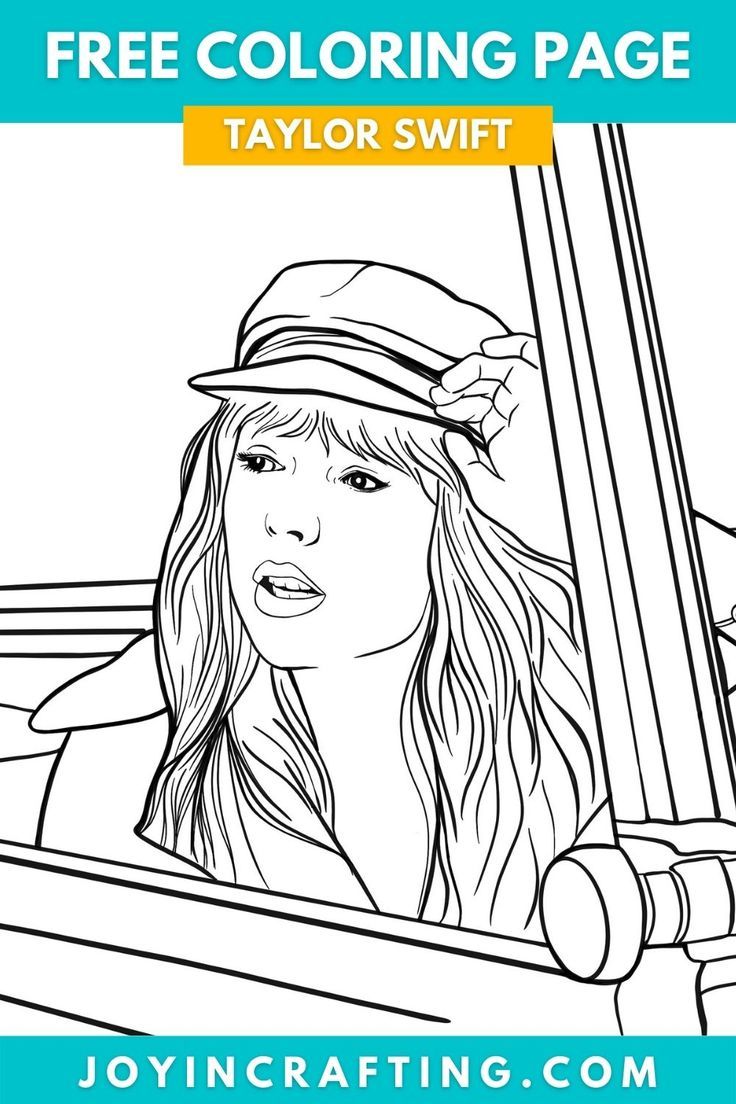 Taylor swift coloring page free printable sheet taylor swift taylor swift drawing coloring pages