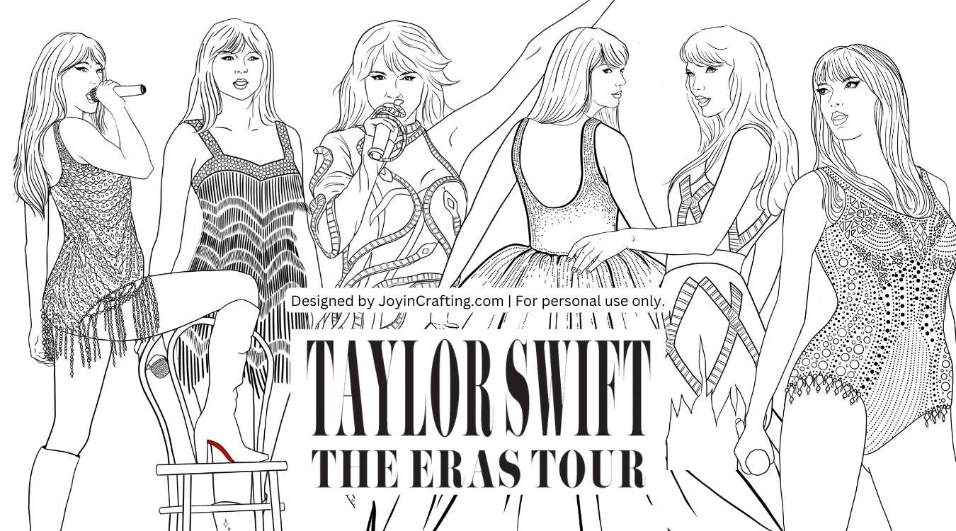 Taylor swift the eras tour coloring and activity printables unofficial