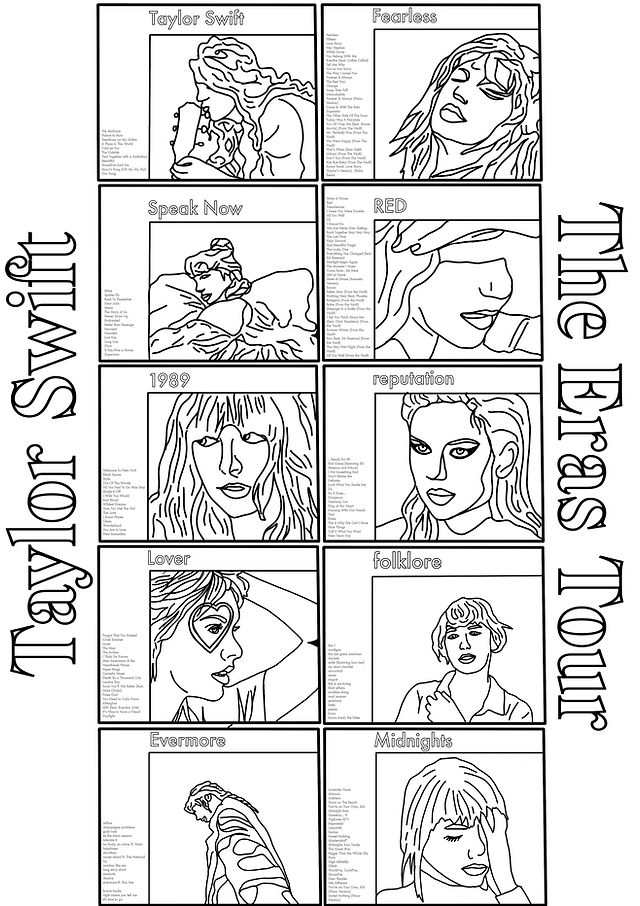 Taylor swift coloring pages for the swiftie in your life