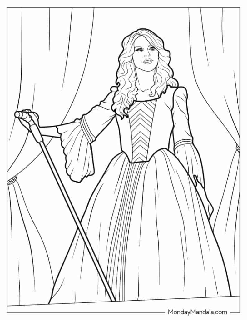 Taylor swift coloring pages free pdf printables