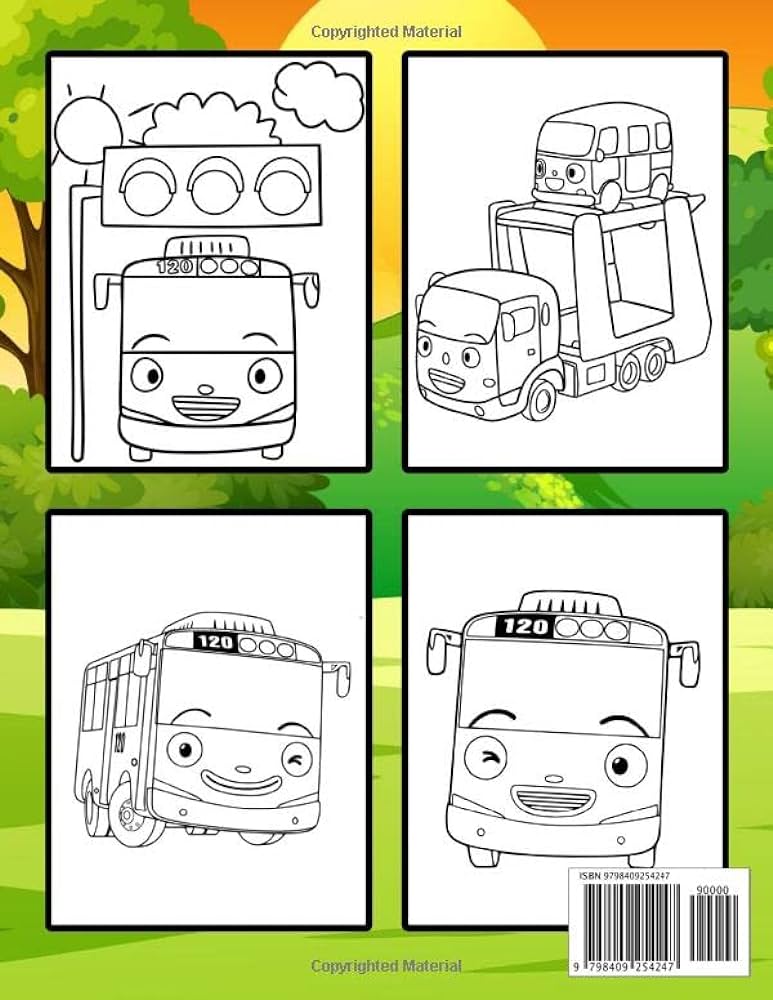 Tayo the little bus coloring book perfect coloring book for adults and kids with incredible illusations of tayo the little bus for coloring and having fun barajas aaron kitap