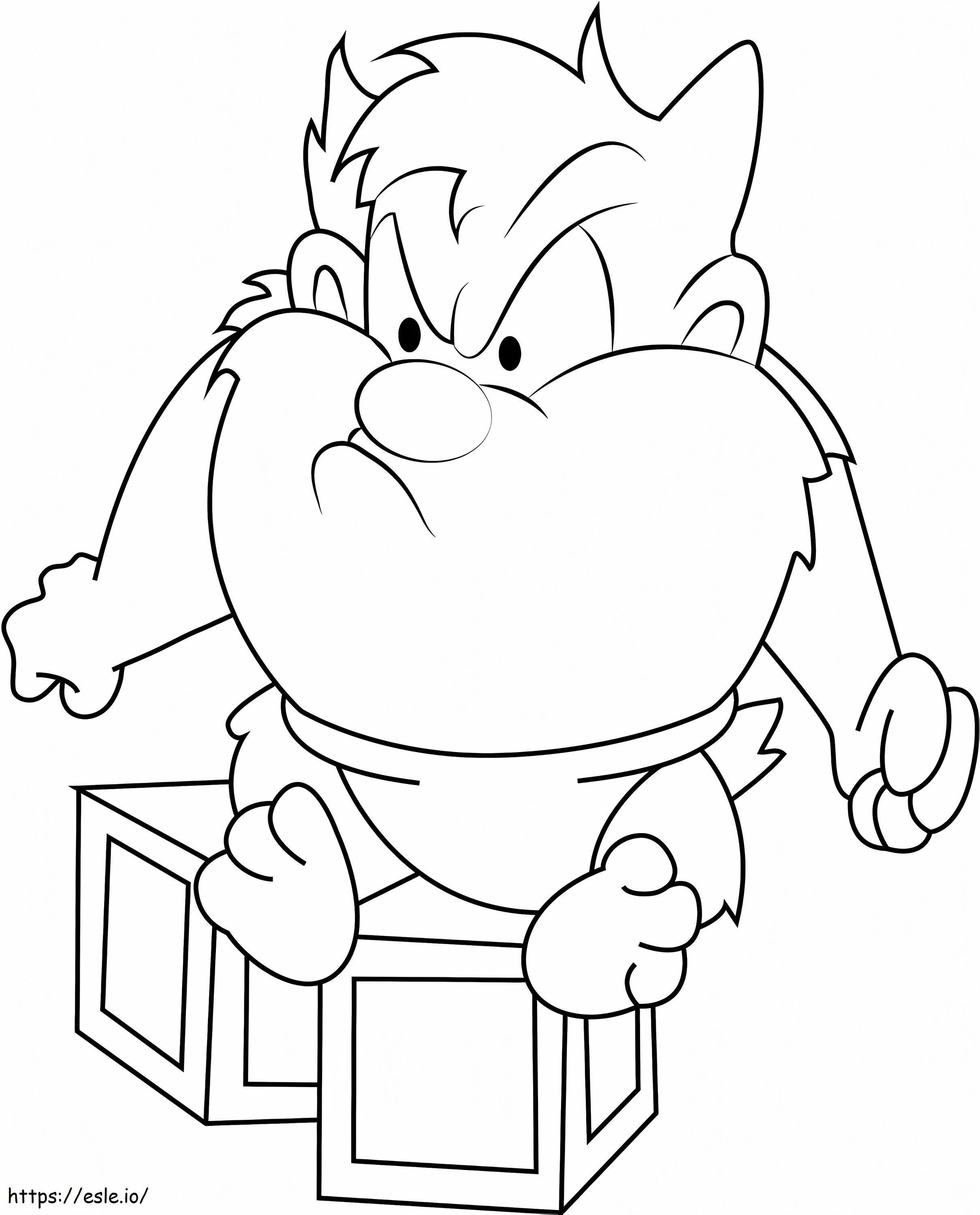 Angry baby taz a coloring page