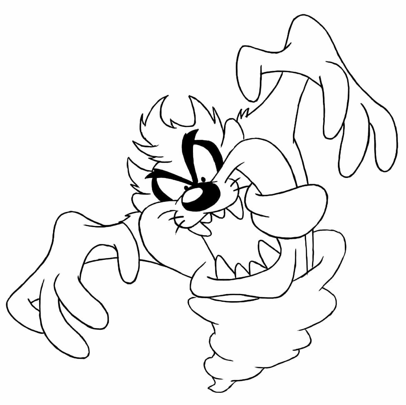 Taz from looney tunes coloring page