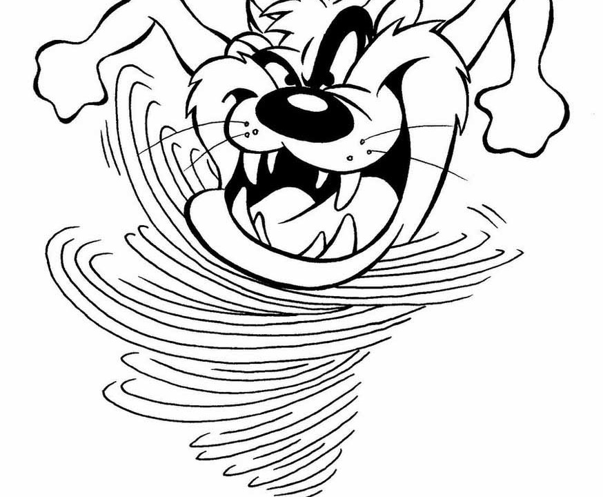 Coloring page taz cartoons â printable coloring pages