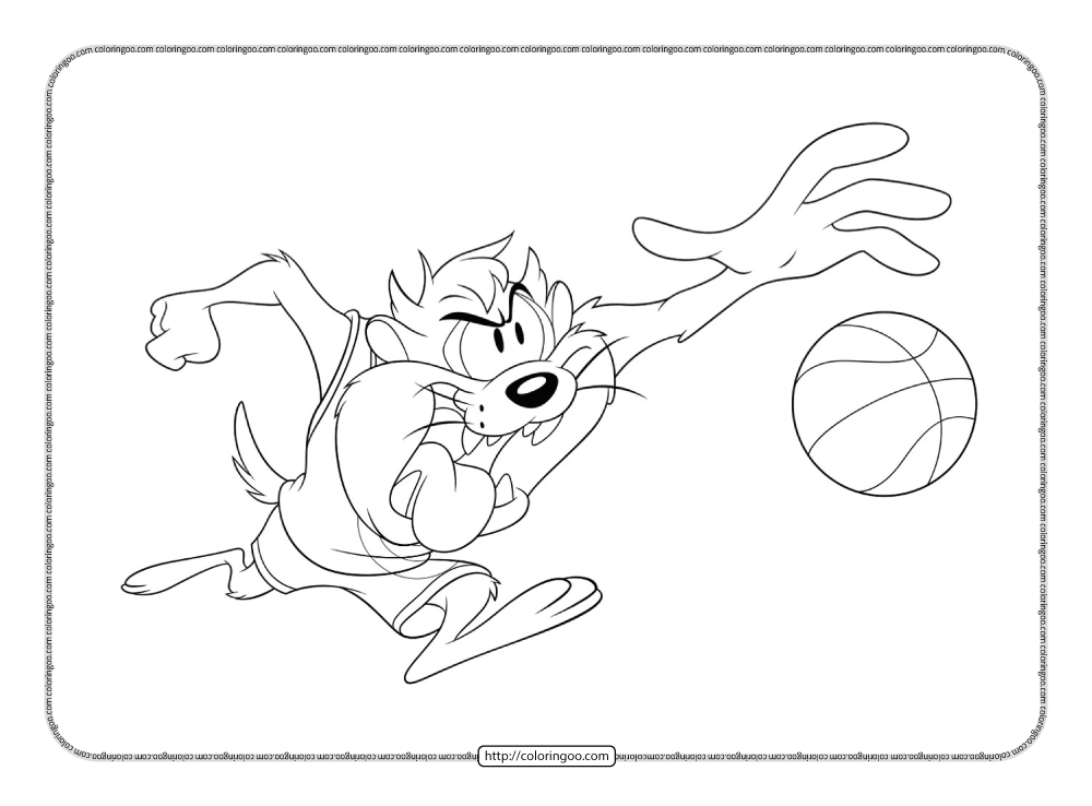 Space jam taz coloring pages