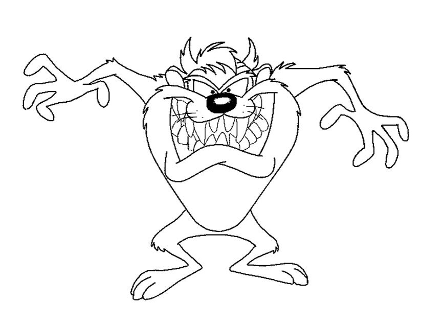 Coloring page taz cartoons â printable coloring pages