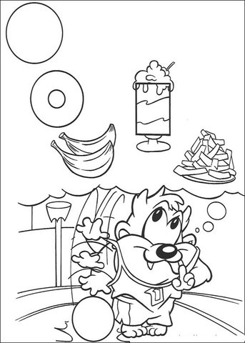 Baby taz coloring page free printable coloring pages