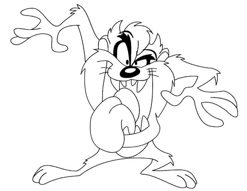 Taz cartoons â free printable coloring pages