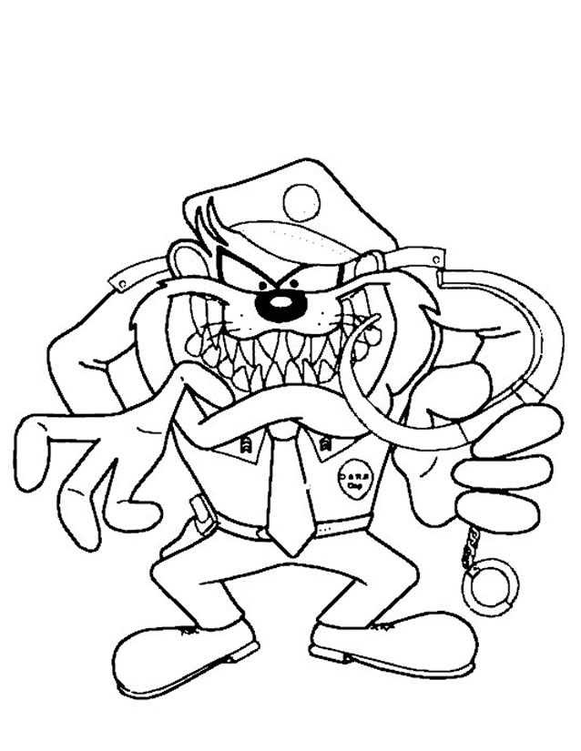 Taz cartoons â free printable coloring pages