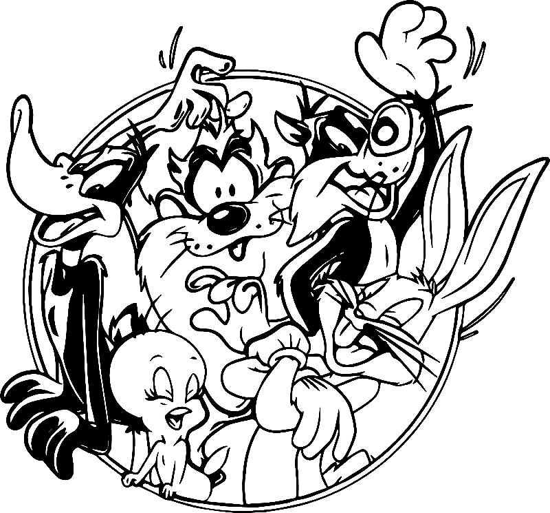 Looney tunes characters coloring pages printable for free download