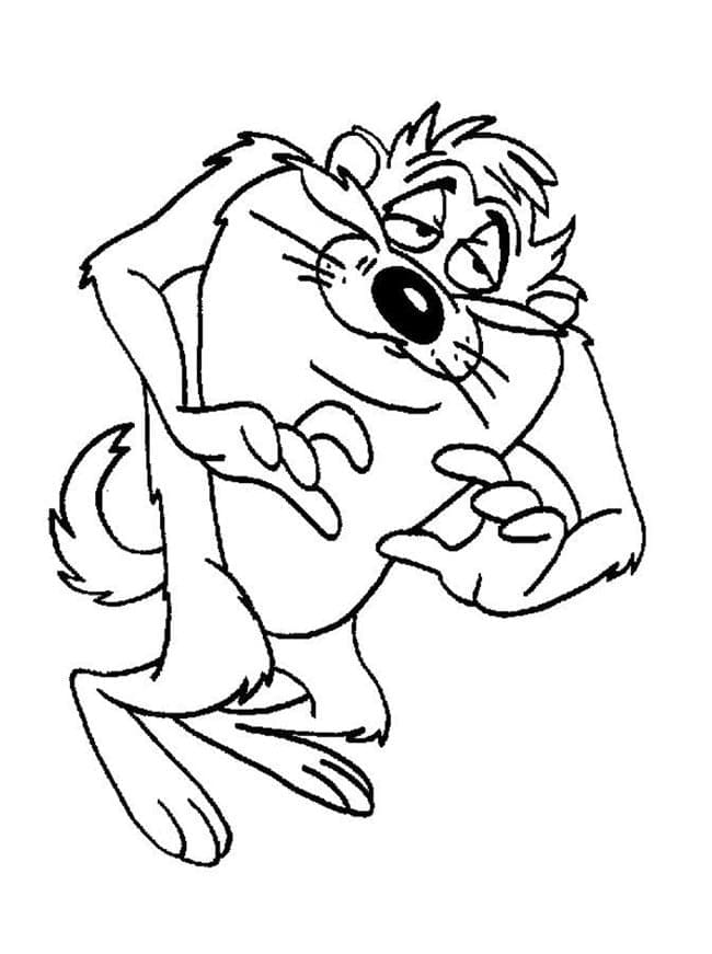 Taz from looney tunes coloring page