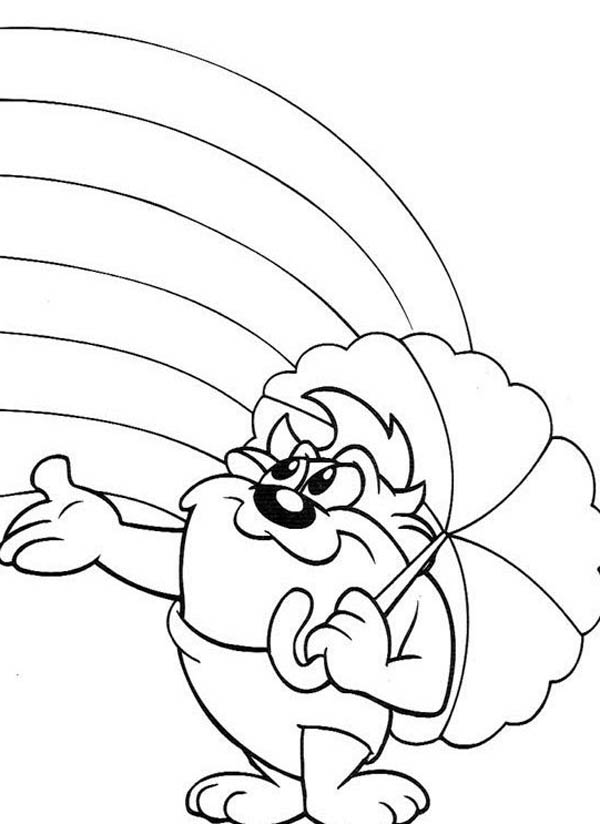 Baby taz love rainbow in baby looney tunes coloring page kids play color