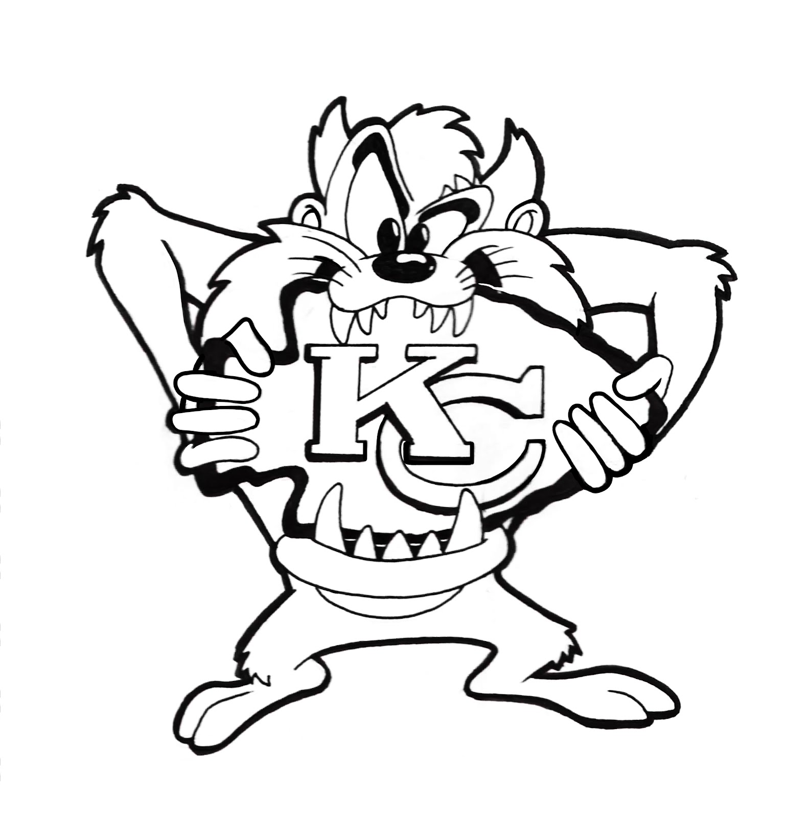 Looney tunes taz coloring page