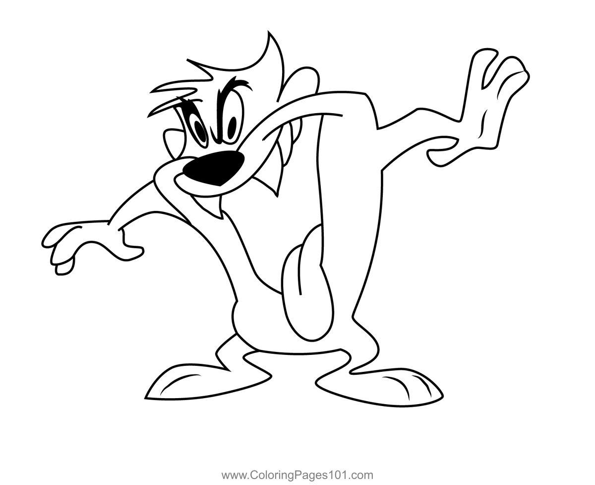 Taz coloring page tasmanian devil coloring pages taz