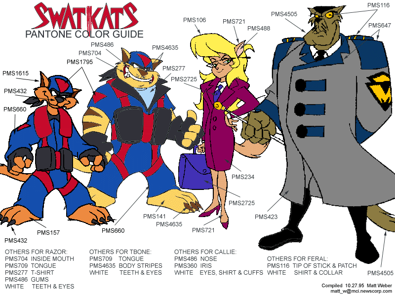 Swat kats model sheets