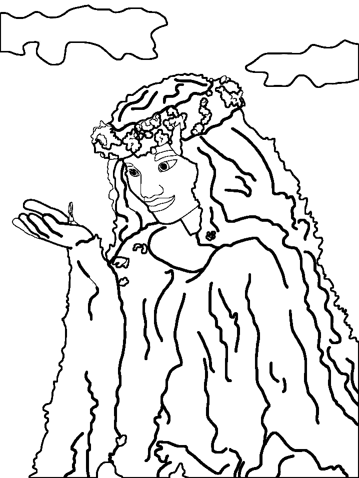 Moana and te fiti coloring page