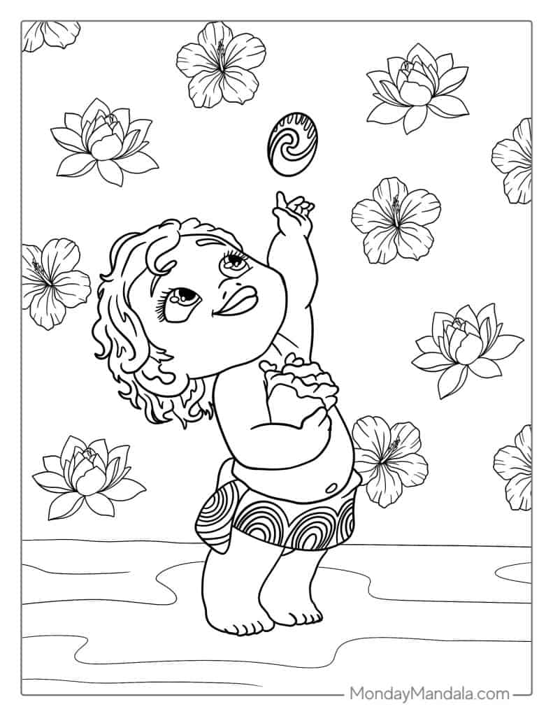 Moana coloring pages free pdf printables