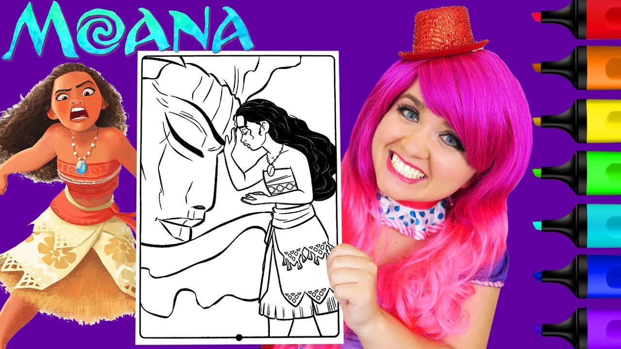 Coloring moana te ka disney crayola coloring page prismacolor markers kimmi the clown