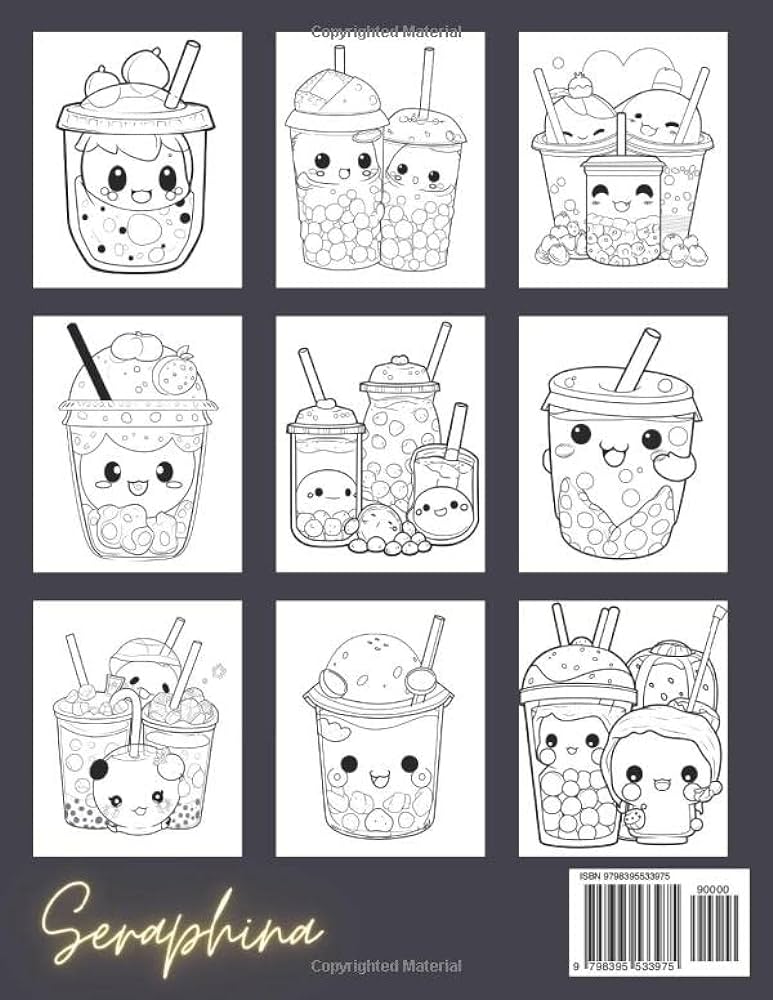 Kawaii bubble tea coloring book explore a dreamy world of bubble tea delights and ice cold refreshment in this adorable coloring book for kids