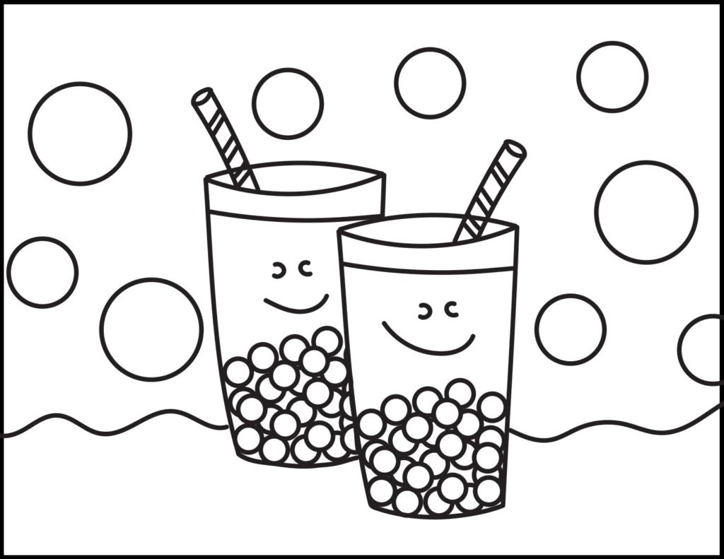 Boba tea coloring pages roaring spork