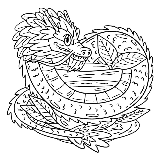 Premium vector a cute and funny coloring page of a dragon surrounding tea cup provides hours of coloring fun for children color this page is very easy suitable for little kids