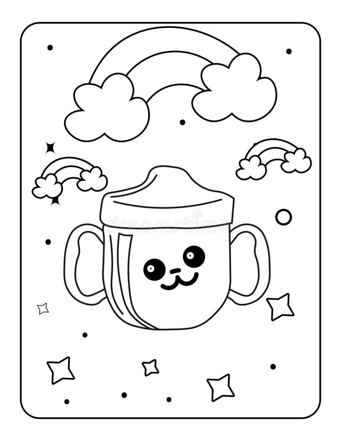 Toy doodle coloring page toy coloring book for kids easy coloring page for kids kids coloring page design doll coloring page stock vector