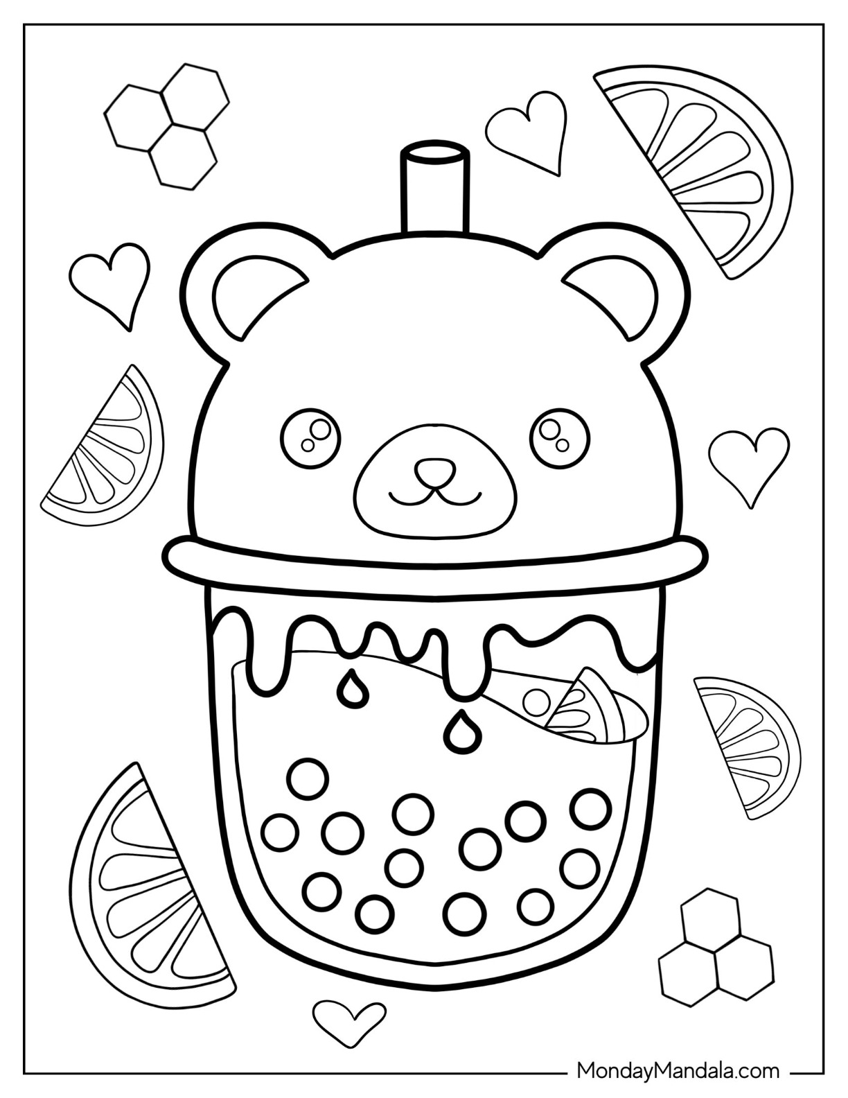 Boba tea coloring pages free pdf printables