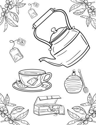 Coloring pages tea coloring page free download