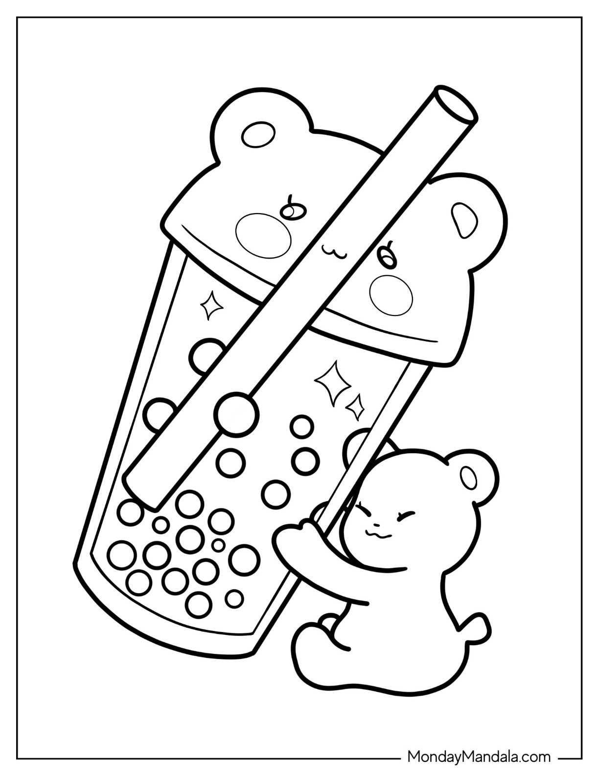 Boba tea coloring pages free pdf printables