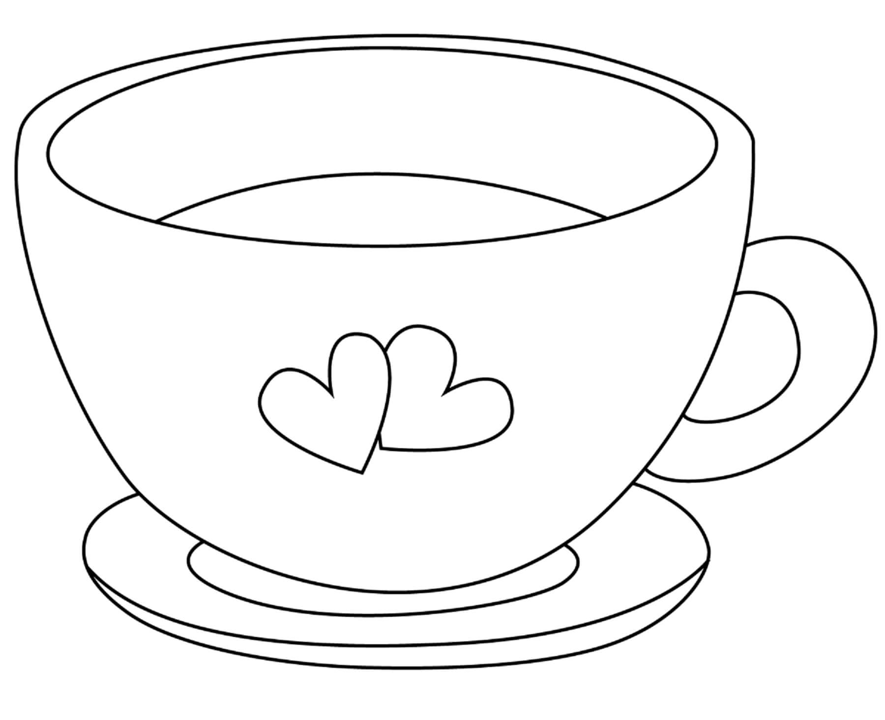 Valentine cup coloring page