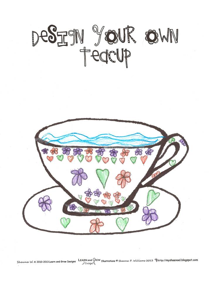 Learn and grow designs website free design a teacup coloring page and tea for ruby book review