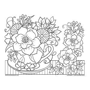 Exclusive coloring page â mothers day tea cup